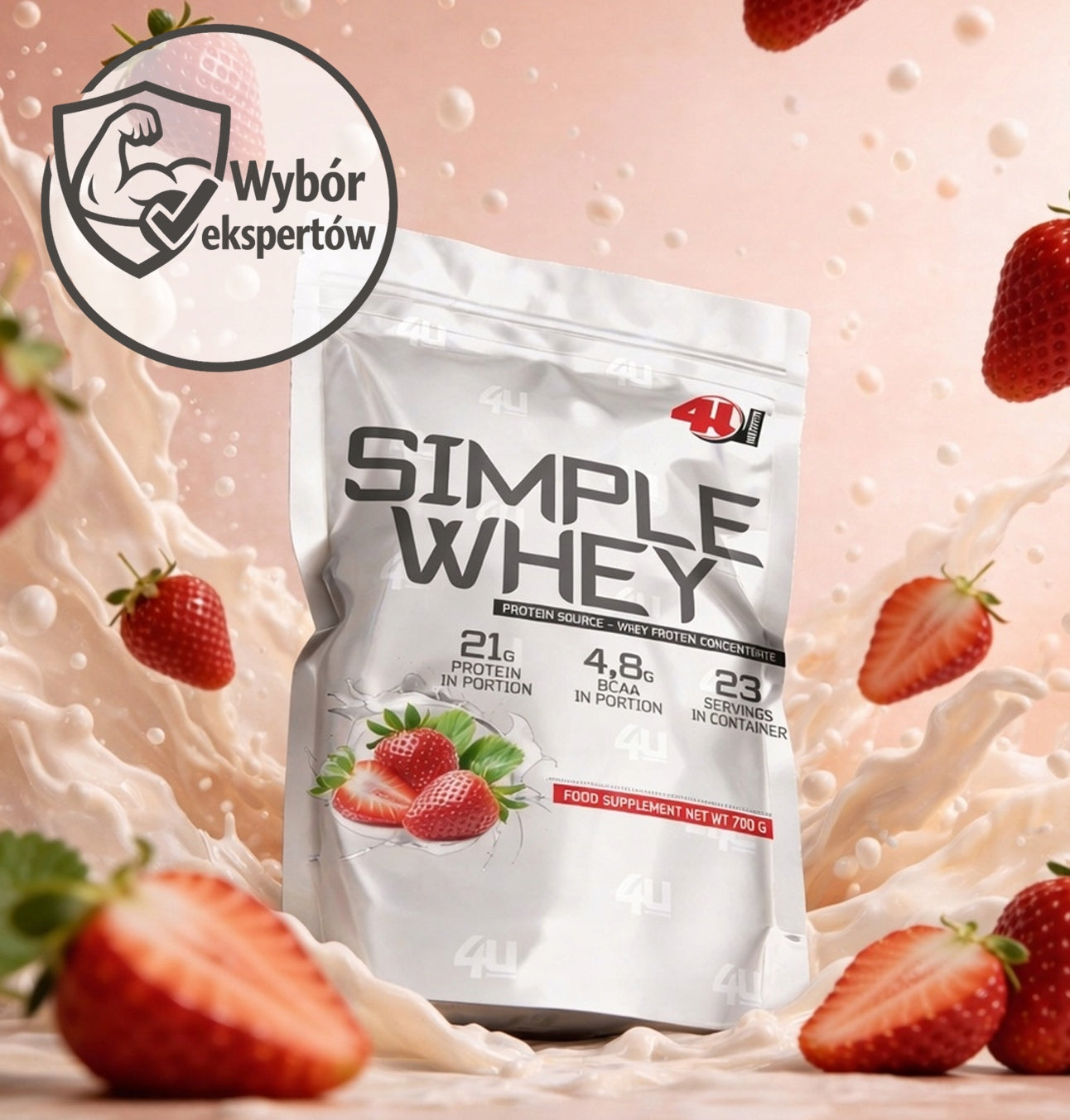 WPC WHEY PROTEIN 100% Protein Conditioner 700g Simple Whey 4U Nutrition Packaging status original