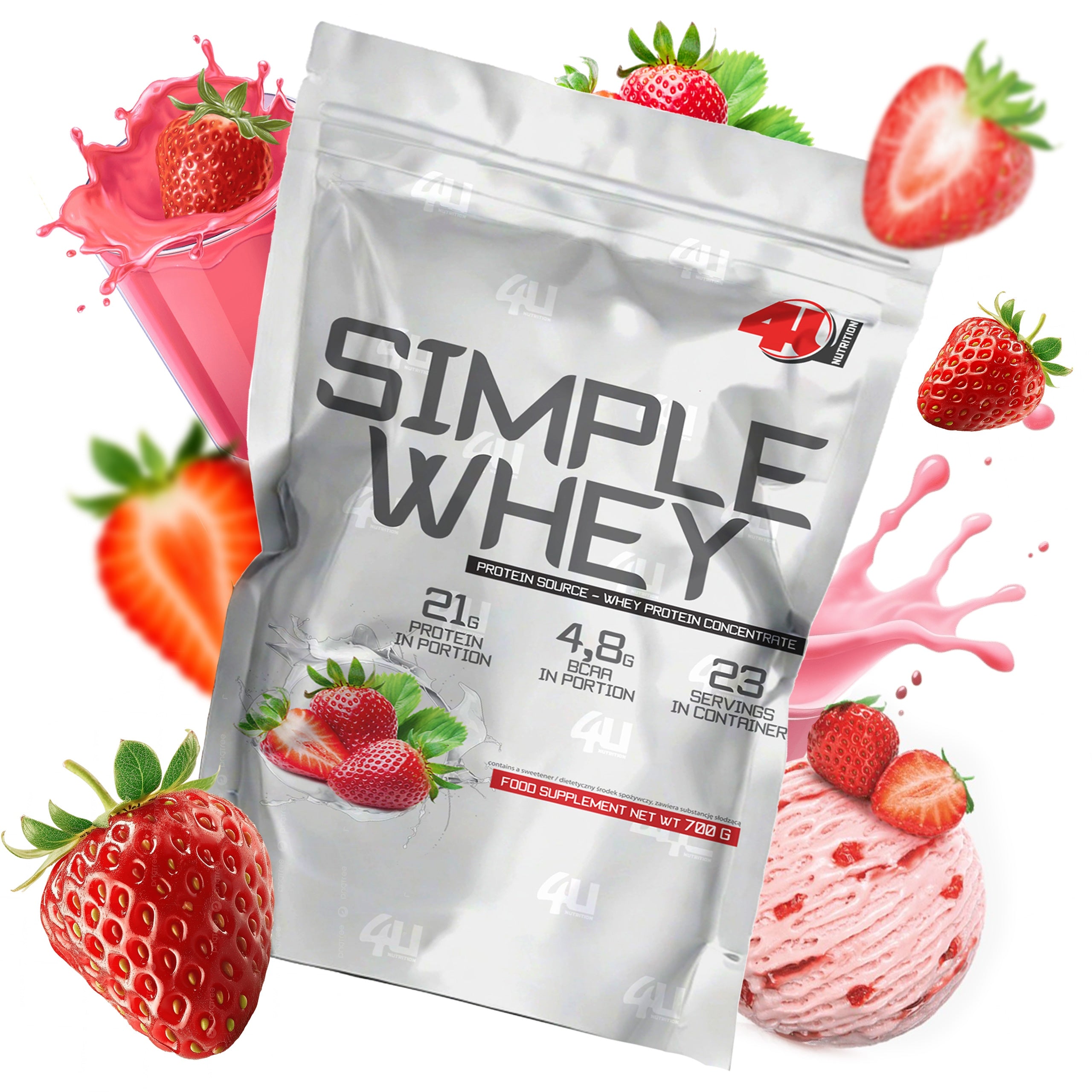 WPC WHEY PROTEIN 100% Protein Conditioner 700g Simple Whey 4U Nutrition