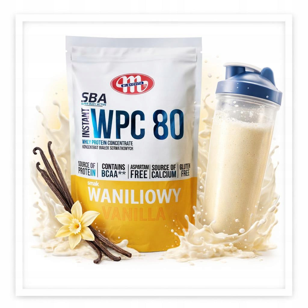 WPC protein 80 Mlekovita vanilla 1400g, whey protein concentrate Expiration date not specified