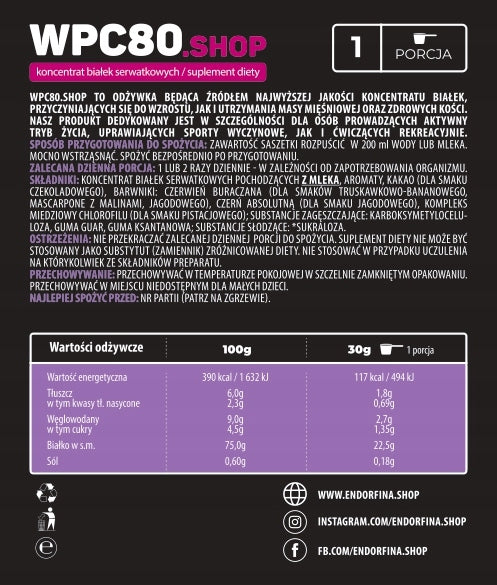WPC80.shop pistachio 30g Endorfina.shop Packaging status original