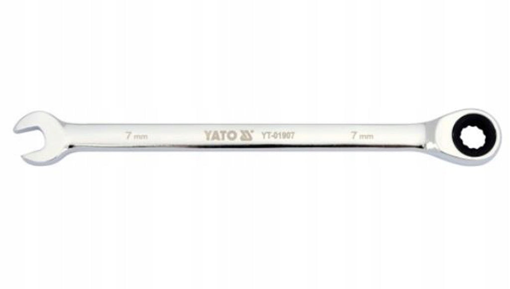 WRENCH FLAT-EYE RATCHET 72 TEETH YATO 7mm EAN (GTIN) 5906083019074
