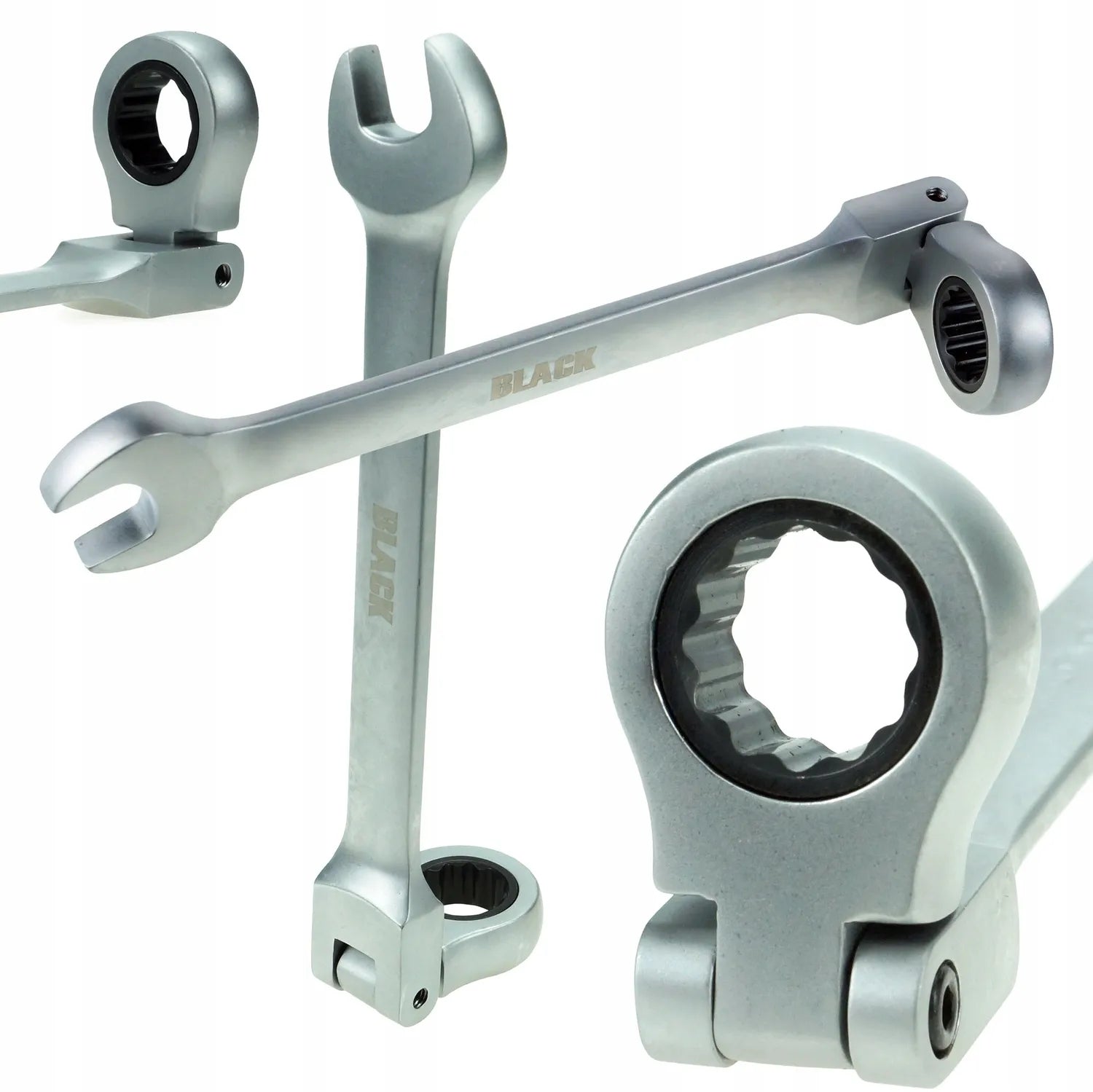 WRENCH WITH RATCHET 10MM ARTICULATED BLACK