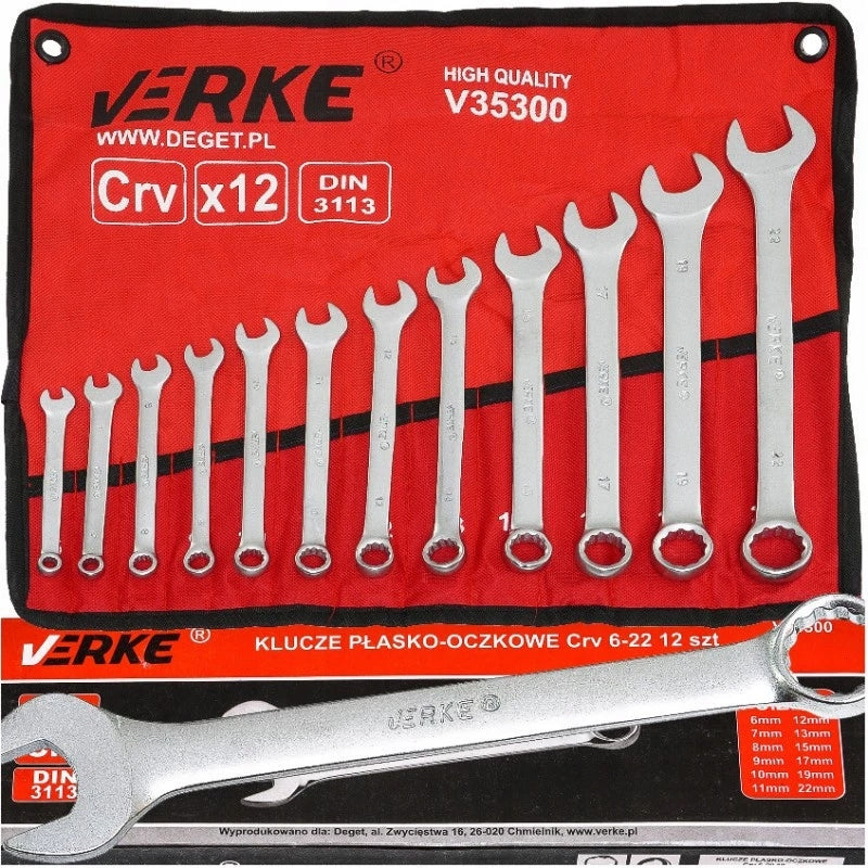 WRENCHES 12pcs 6-22mm VERKE V35300