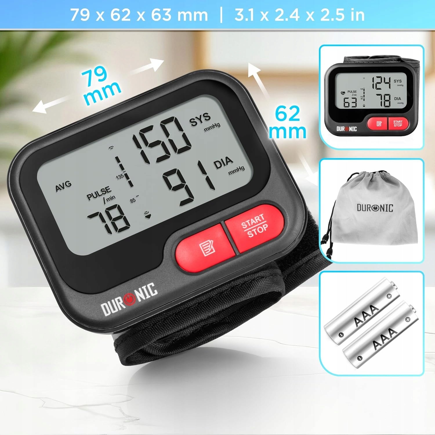 WRIST BLOOD PRESSURE MONITOR ELECTRONIC AUTOMATIC BLOOD MEASUREMENT Medical device no