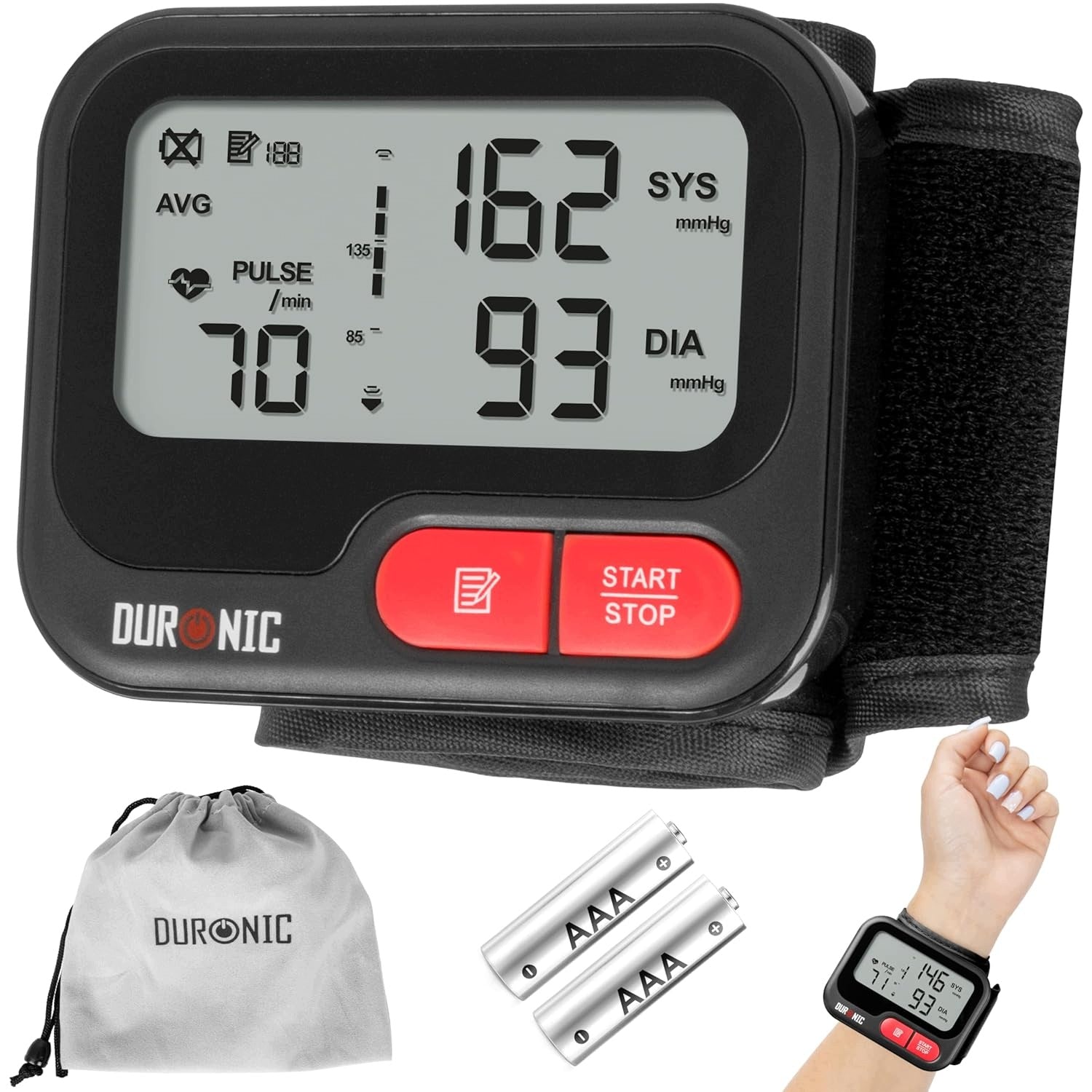 WRIST BLOOD PRESSURE MONITOR ELECTRONIC AUTOMATIC BLOOD MEASUREMENT