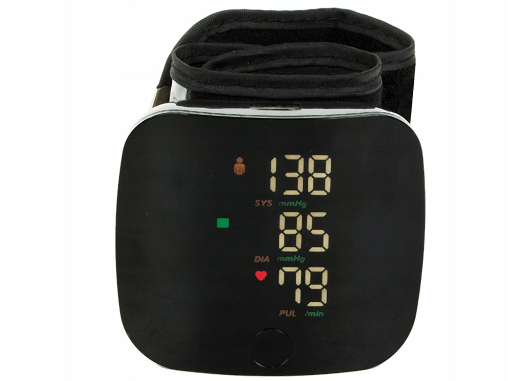 WRIST BLOOD PRESSURE MONITOR ELECTRONIC LCD USB ACCUMULATOR CASE Manufacturer code 27020