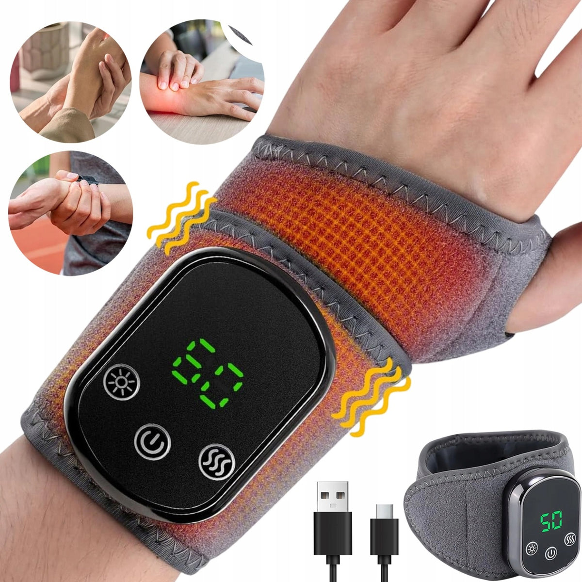 WRIST MASSAGER FOR CARPAL TUNNEL HEATING VIBRATION ORTHOSIS Manufacturer code 7071