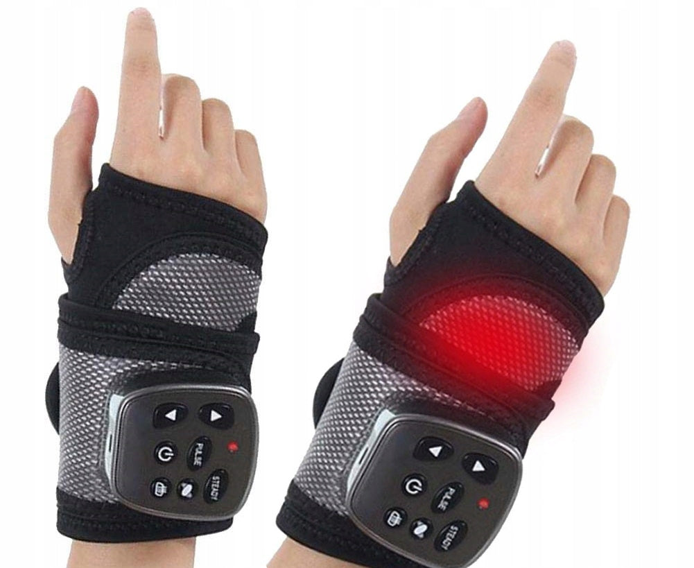 WRIST MASSAGER HAND TUNNEL SYNDROME INJURY ORTHOSIS heating vibration