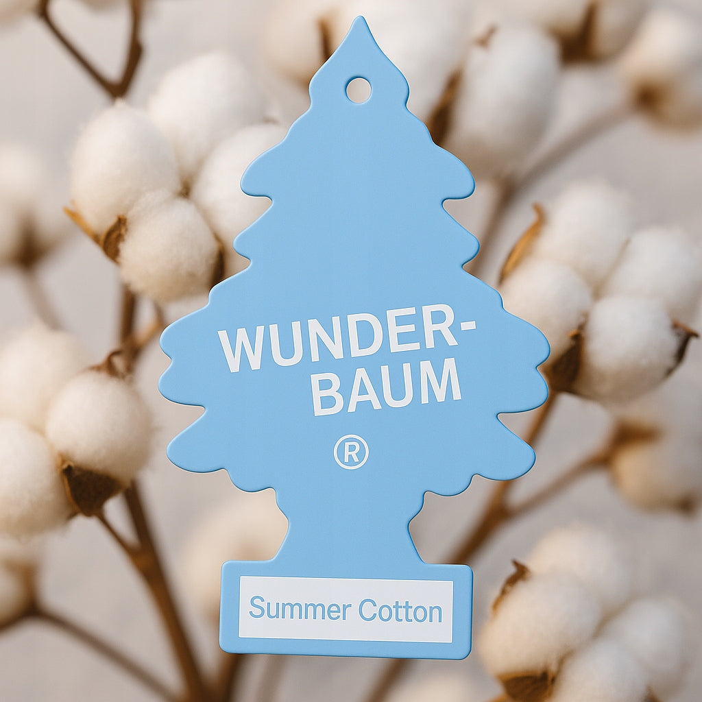 WUNDER BAUM SUMMER COTTON CHRISTMAS TREE - Fresh Laundry Scent - PENDANT Manufacturer's catalog number 23-153