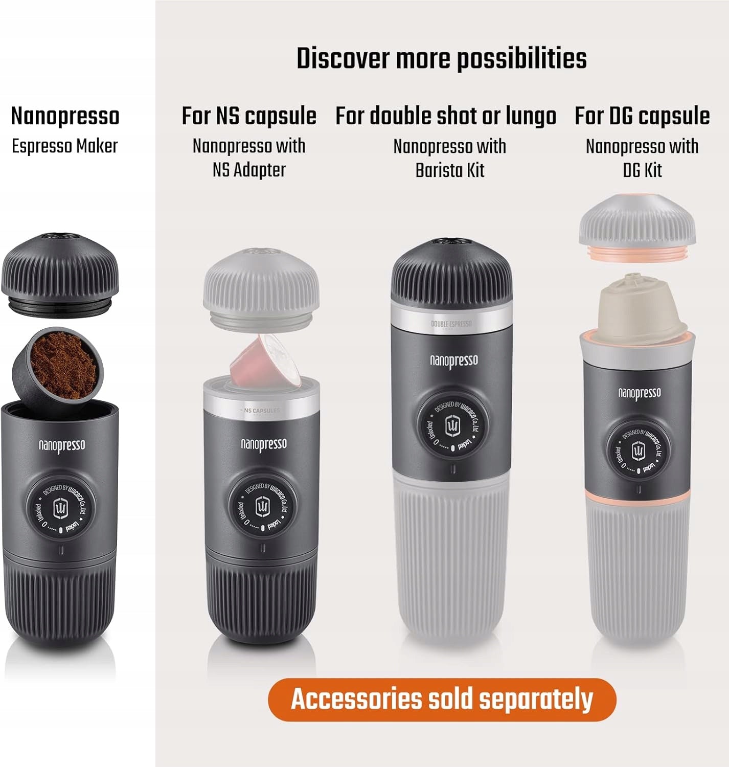 Wacaco Nanopresso coffee maker hand ground coffee red 80ml Model WACACO Nanopresso