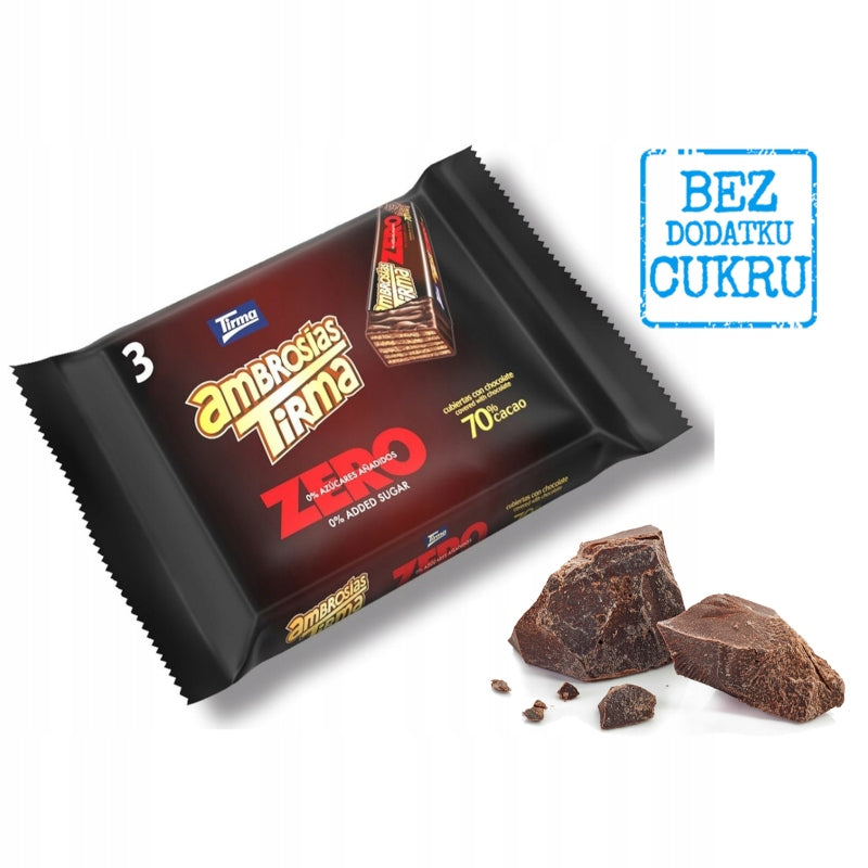 Wafers in dark chocolate without sugar 64,5g Tirma