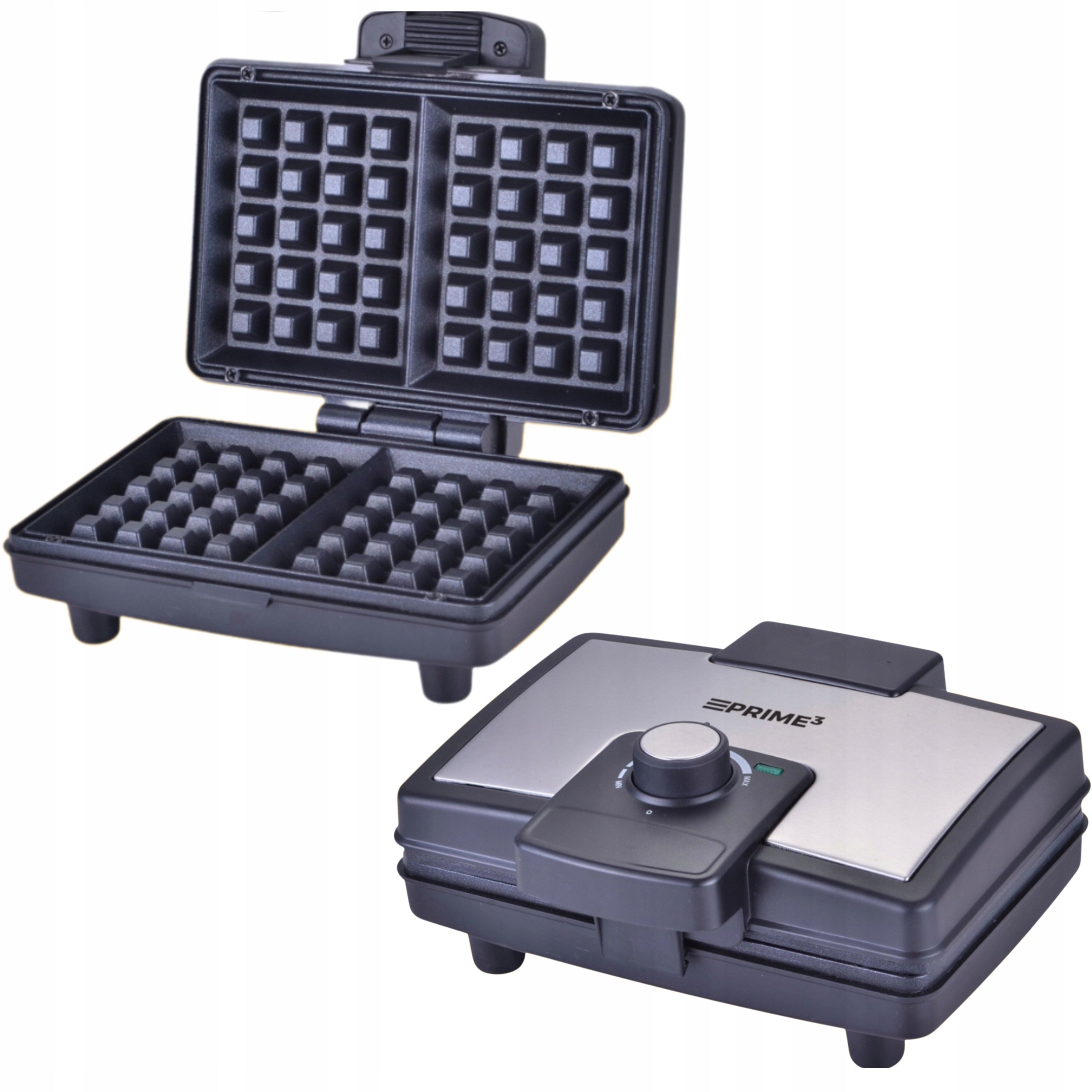 Waffle Iron PRIME3 SWM51 1300W Temperature Control 2 Waffles Non Stick Power rating 1300 W