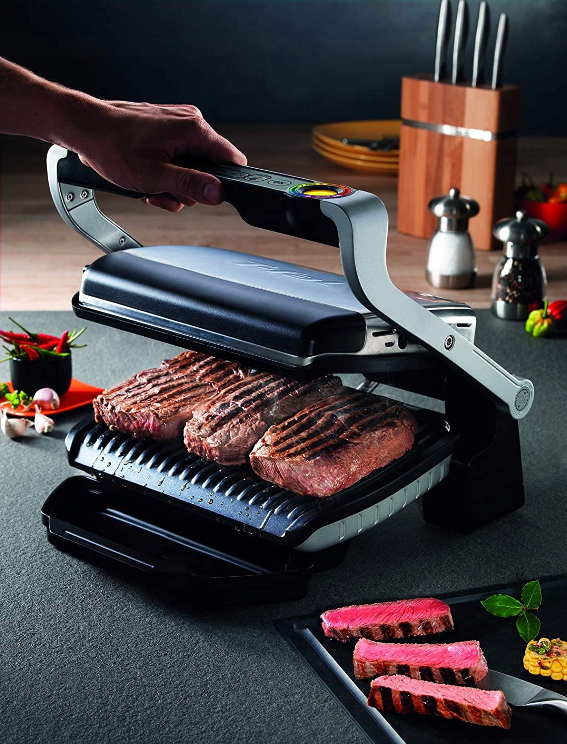 Waffle Iron Tefal Electric Folding Contact Grill Tefal 2000 W black Power rating 2000 W