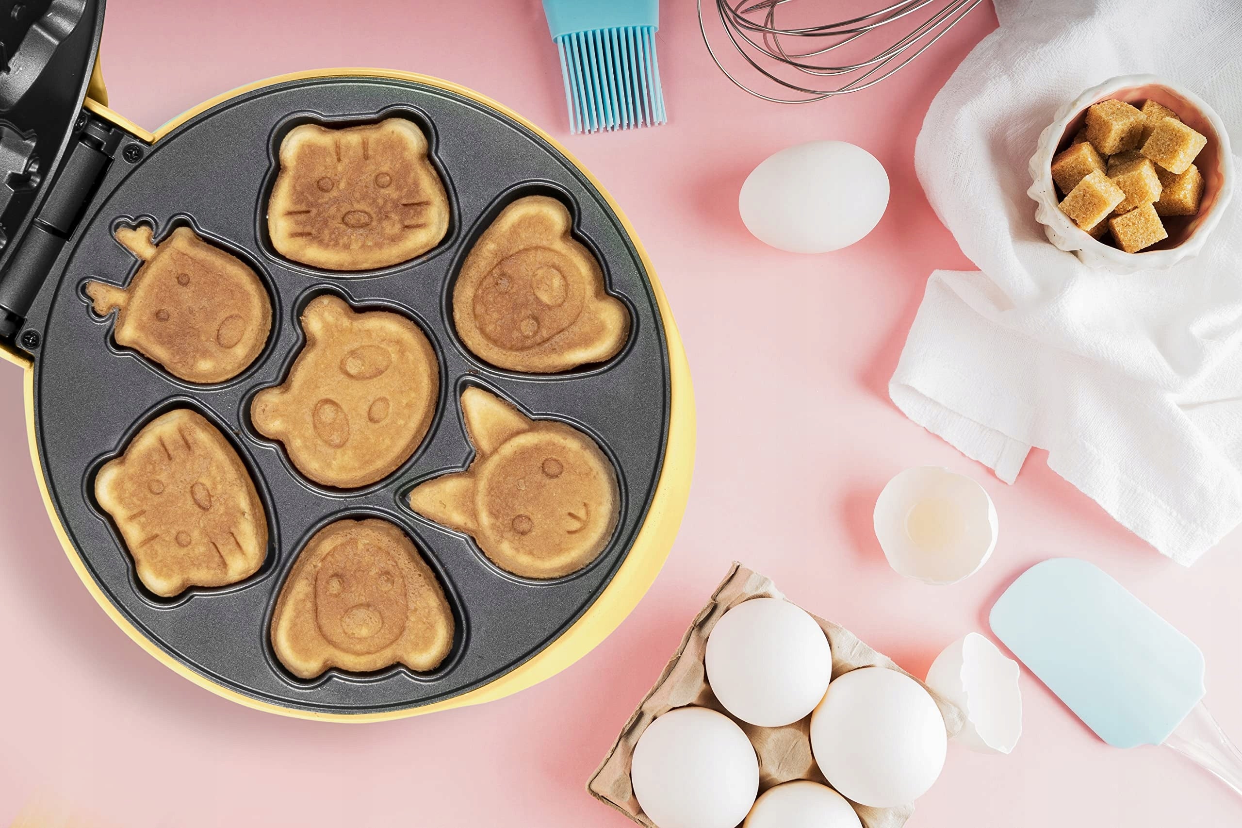 Waffle Maker Animal Cookie Baking Device Bestron 700W yellow EAN (GTIN) 8712184060795