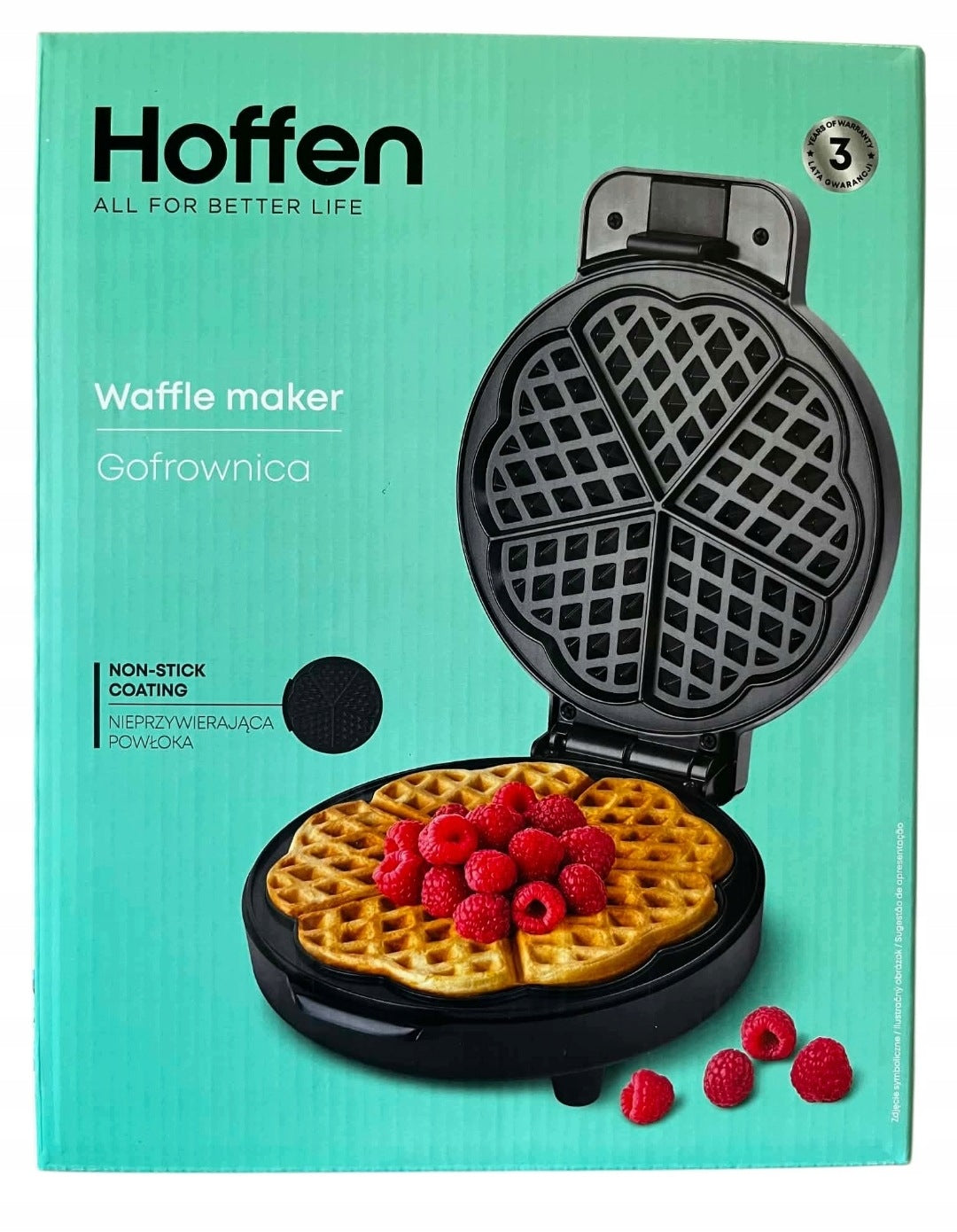 Waffle iron Hoffen 1200 W hearts