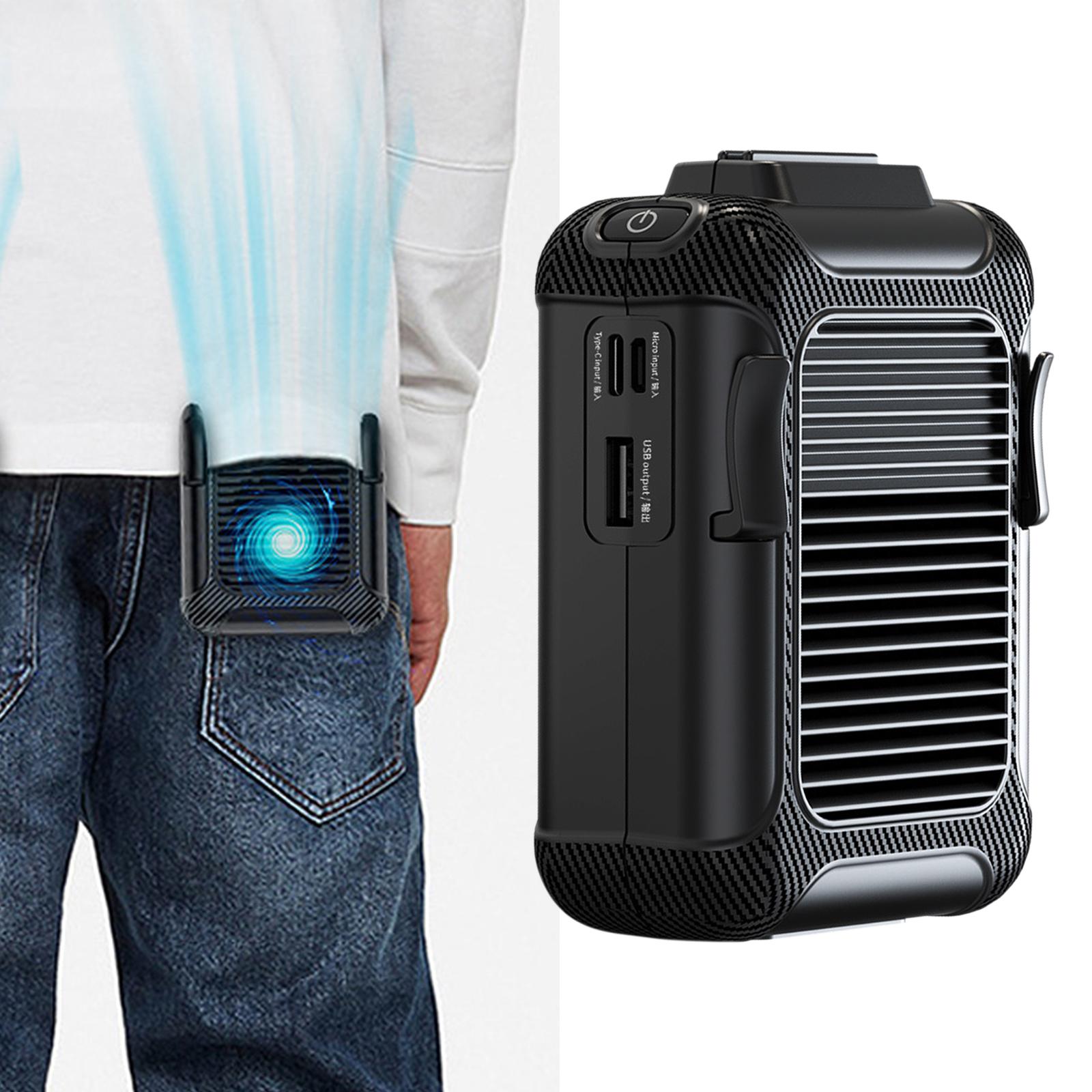 Waist Clip Fan on Belt USB Rechargeable with Lanyard 3 Speeds Hanging for Manufacturer code 08553094180