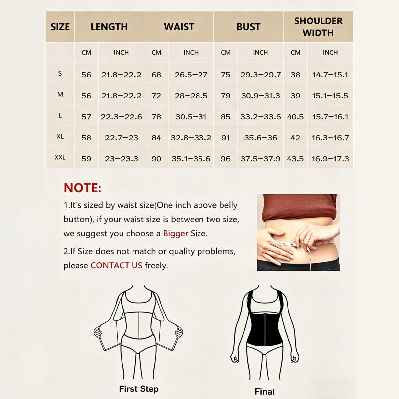 Waist-cinching sweat-inducing sports shaping vest, size L Body parts stomach back