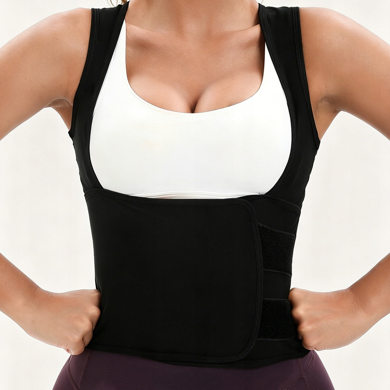 Waist-cinching sweat-inducing sports shaping vest, size L Model waist-cinching vest