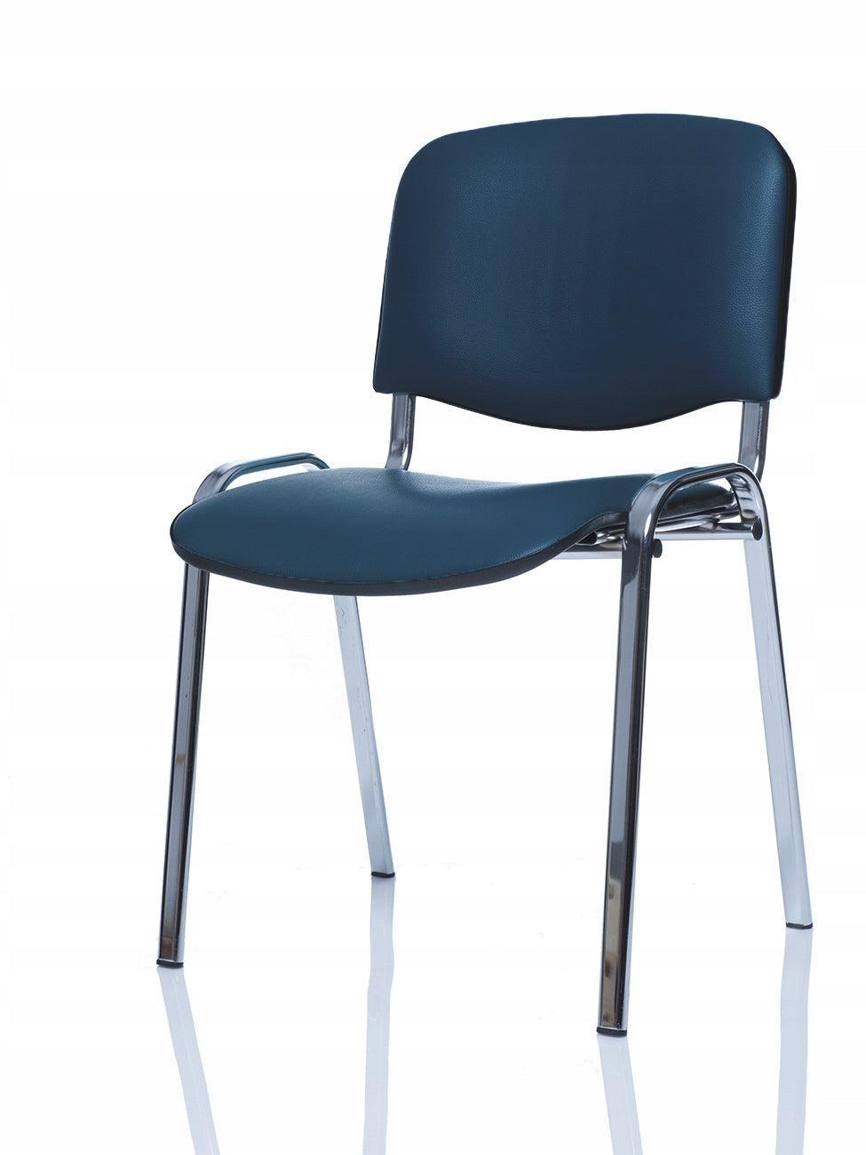 Waiting Chair ISO Legs Metal Navy Blue Eco Leather Washable Plastic