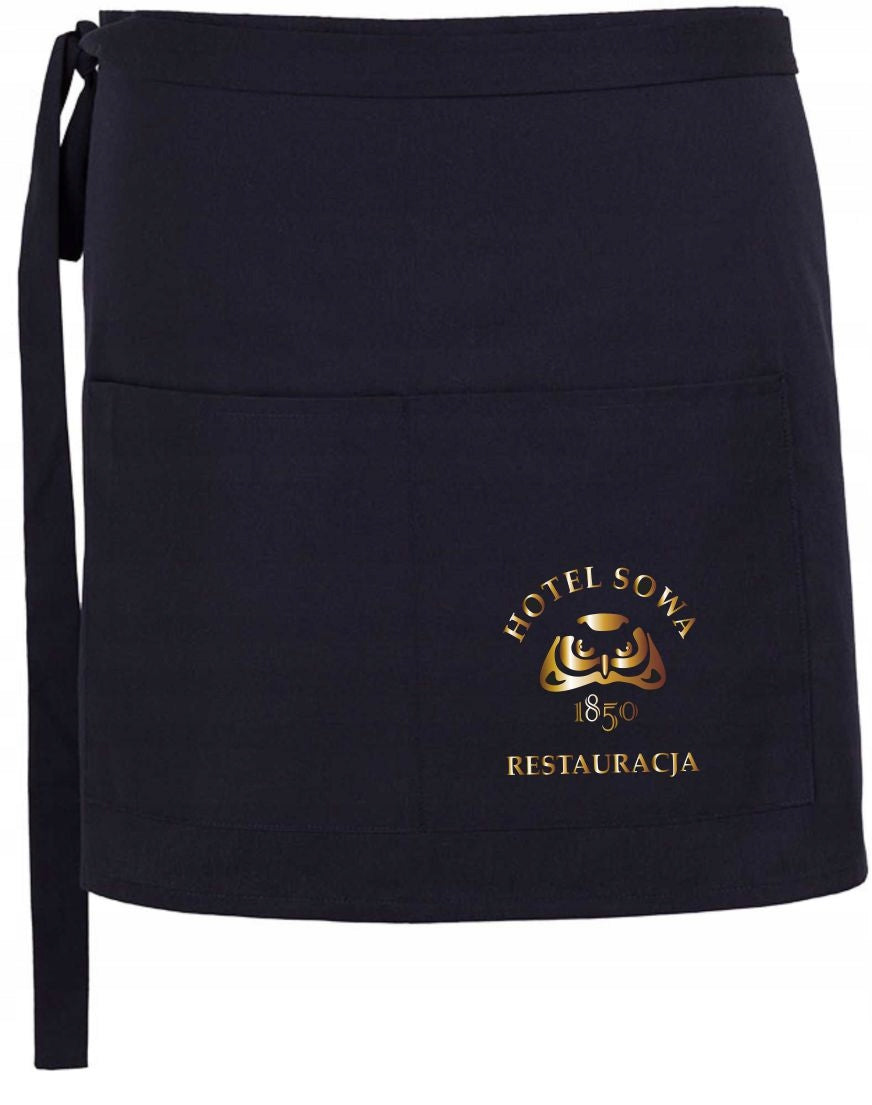 Waitress buckle black + print with restaurant name logo Brand no brand