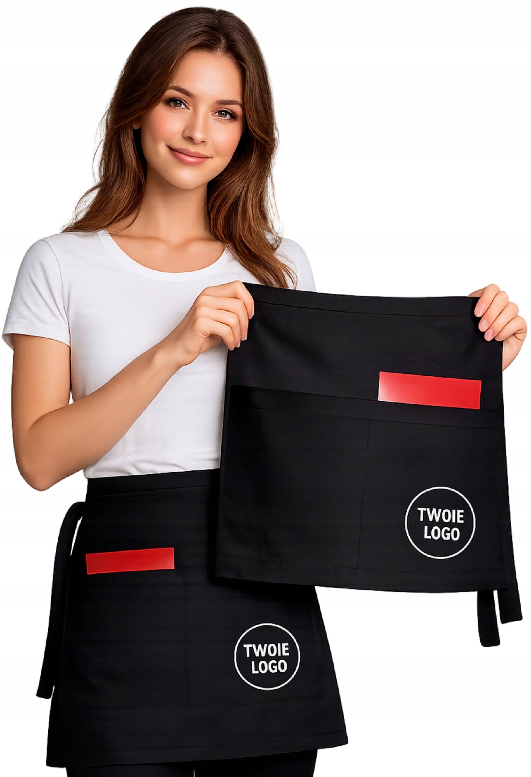 Waitress buckle black + print with restaurant name logo Manufacturer code 240