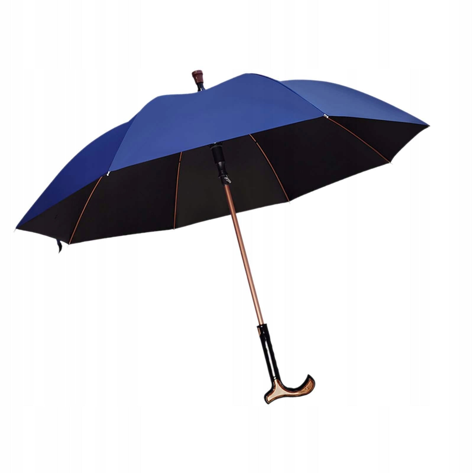 Walking Sticks Umbrella Windproof Large Umbrella Windbreak Ribs for Blue