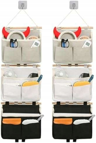 Wall Hanging Storage Organizer with 3 Pockets Set of 6pcs