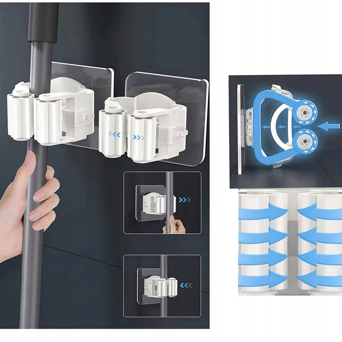 Wall Mount Mop Broom Bil2 Brushes Broom Self Adhesive Hanger Kind single hangers