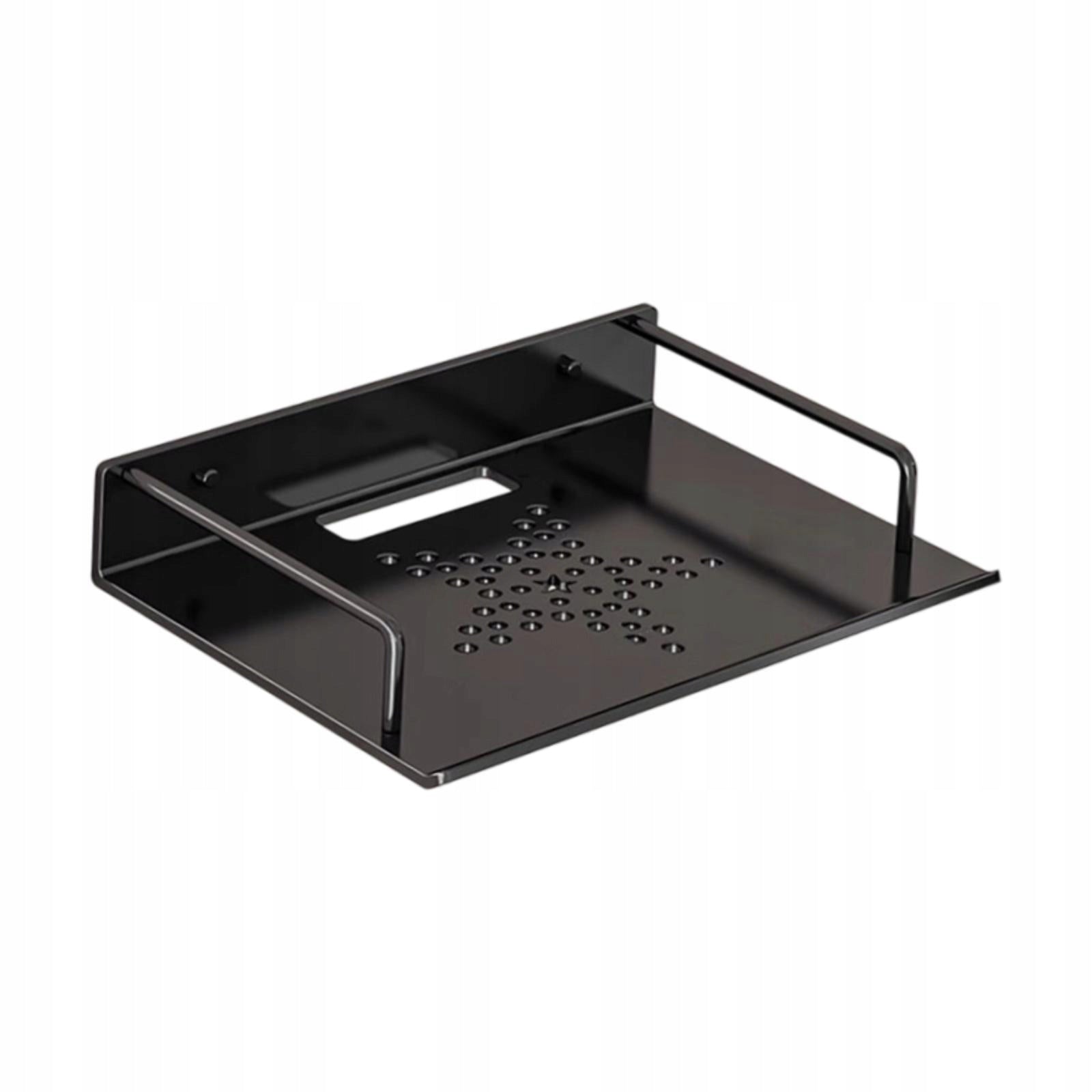 Wall Mount Projector Shelf Bracket Modem Router Wall Mount 28.5x21cm Black