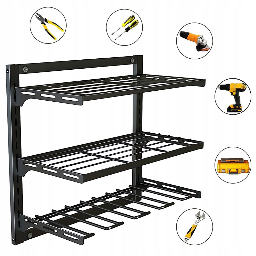 Wall Mounted Power Tool Organizer Rack 3 Tier Drill Screwdriver Holder Brand no brand