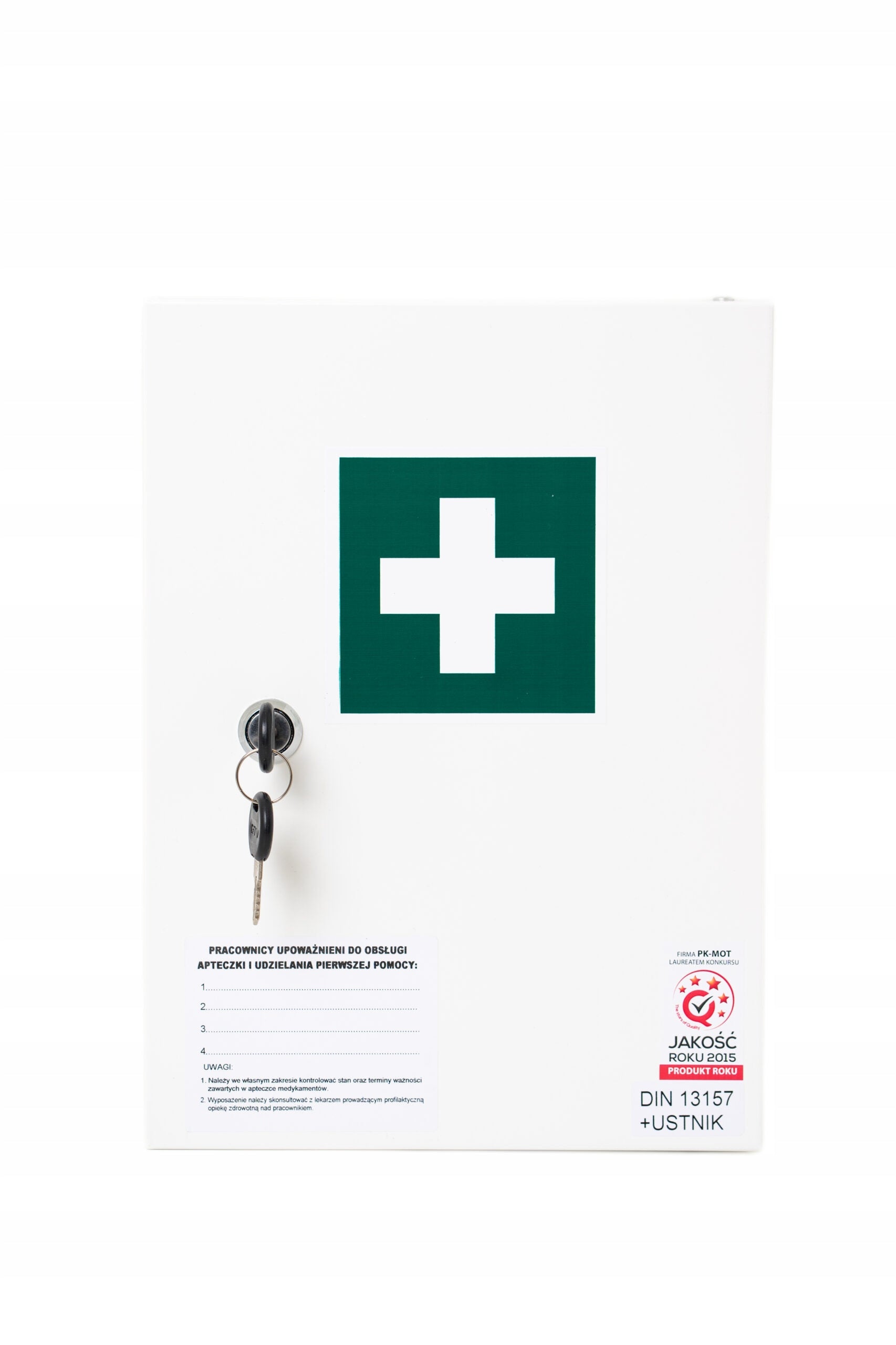 Wall first aid kit Pk-Mot metal 22x30 cm white+masks and cold compress Manufacturer code AS30