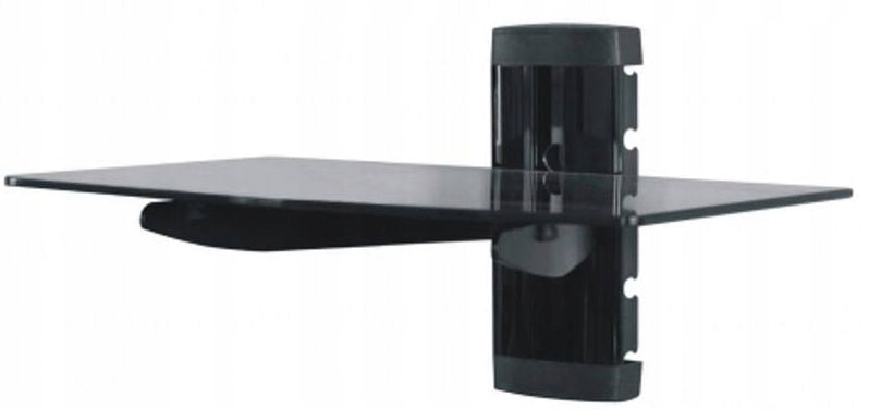 Wall glass shelf for TV set-top box, household appliances, DVD, adjustable, 5mm tempered glass Color black
