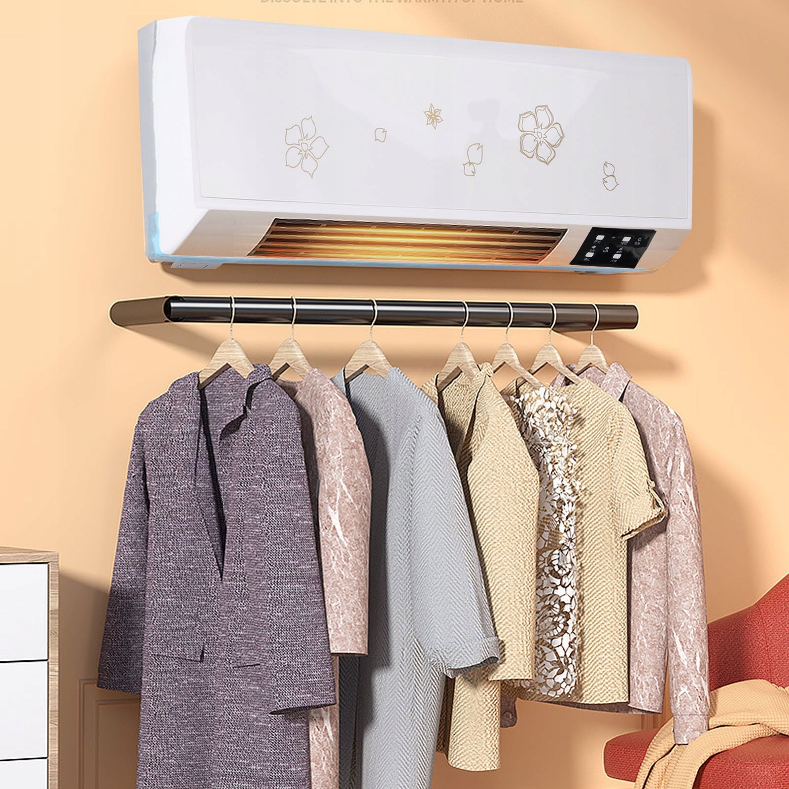 Wall heater, waterproof, safe, EU plug 220 V, wall, electric Range of energy efficiency classes A - G