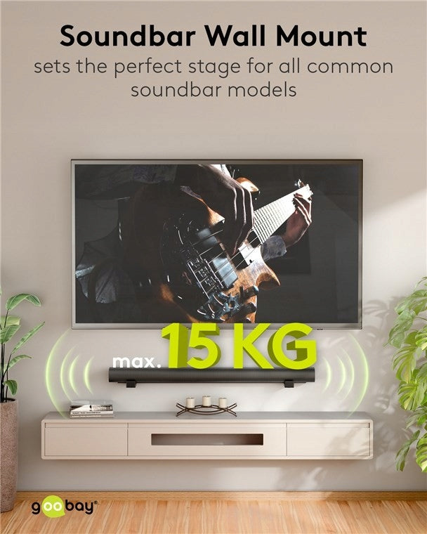Wall mount soundbar universal home theater TV up to 15kg black Brand Goobay