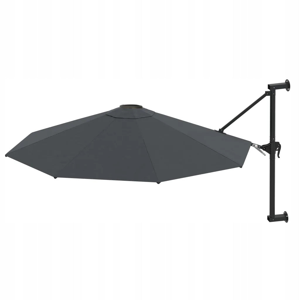 Wall umbrella on metal post, 300 cm, anthracite Color gray