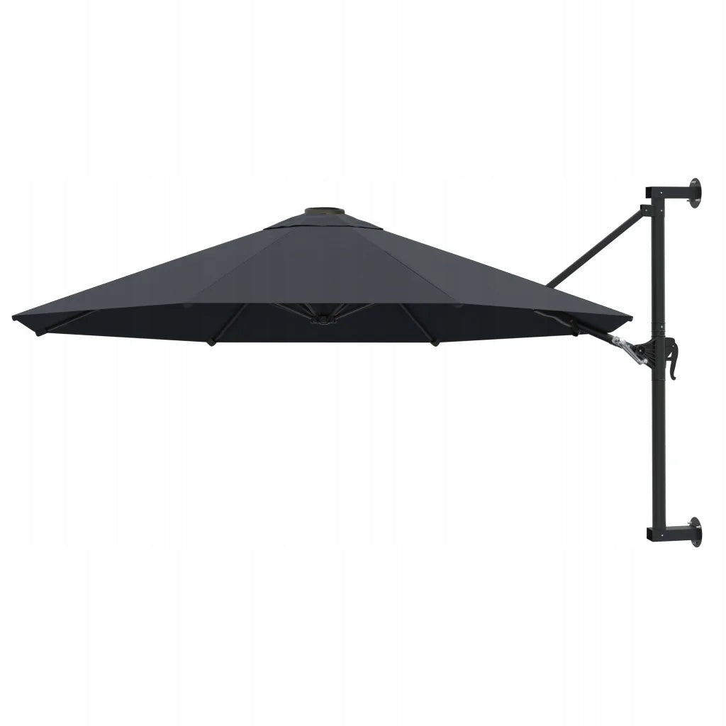 Wall umbrella on metal post, 300 cm, anthracite