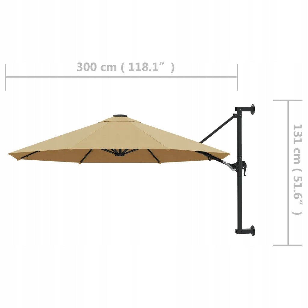 Wall umbrella on metal post, 300 cm, kol Kind classic