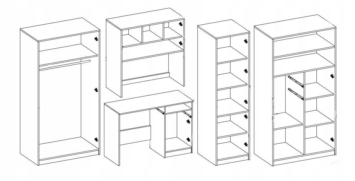Wall unit set children's furniture youth MACIUŚ wardrobe desk PL+ Manufacturer code M-MACIUŚ-000422