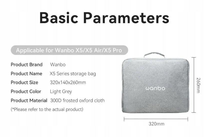Wanbo dedicated bag for X5 series projector Air X5 Pro grey Brand no brand