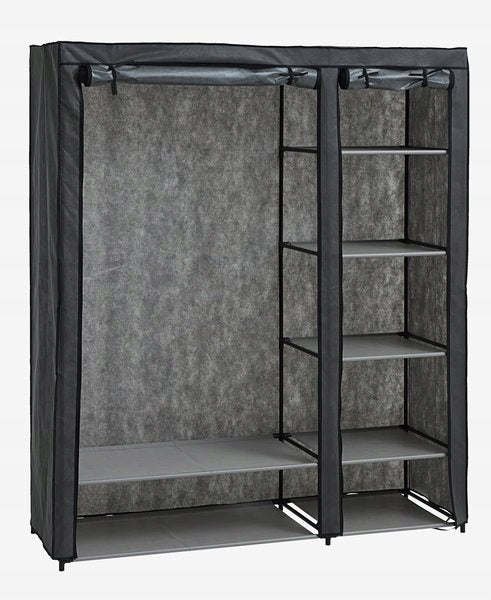 Wardrobe Dark Grey 149x174 with Shelf and Bar Model DAMHUS 149x174