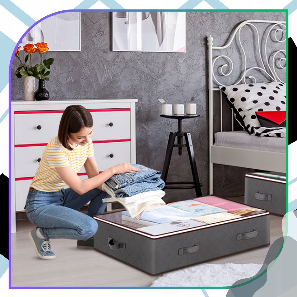 Wardrobe Drawer Organizer Set of 2pcs For Clothes Bedding Grey Protective Number of pieces 2 pcs