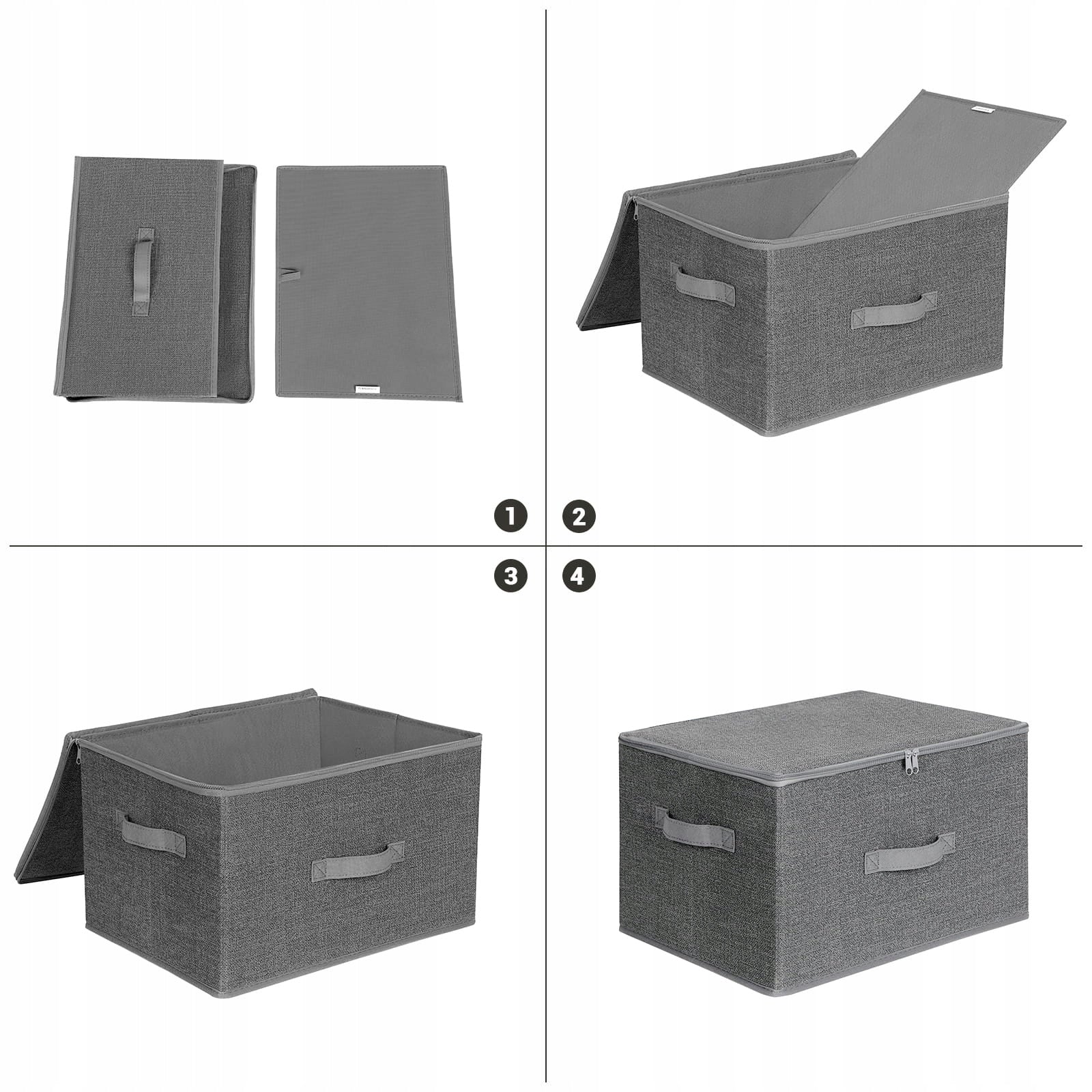 Wardrobe Organizer 3 Pcs 40x30x25 cm Lockable Clothes Boxes Bedding Brand Vasagle