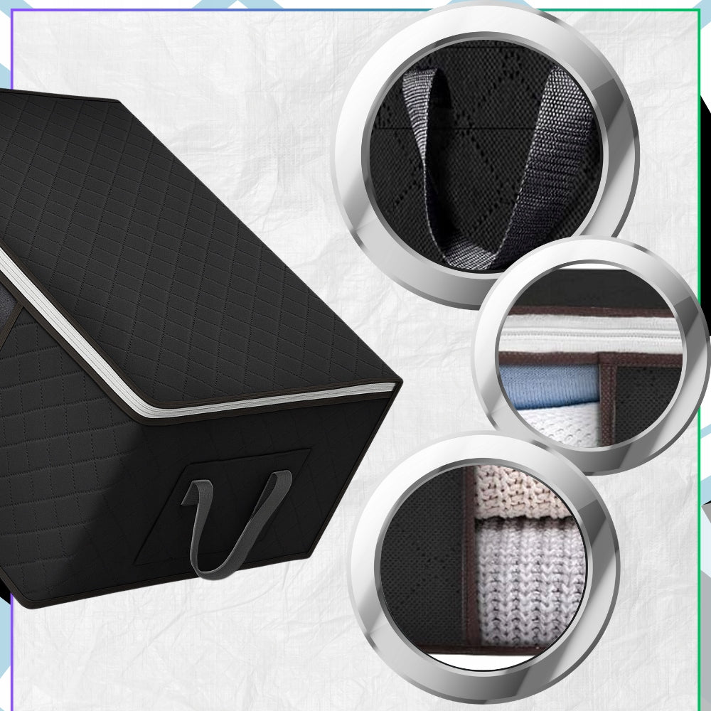 Wardrobe Organizer 90 L For Clothes Bedding Container Box Set of 4 Length 60 cm