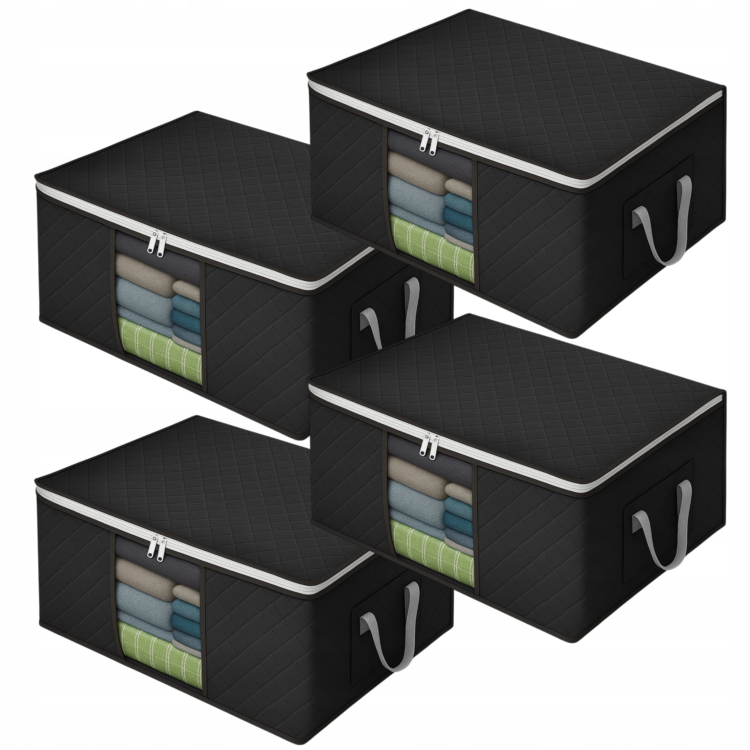Wardrobe Organizer 90 L For Clothes Bedding Container Box Set of 4 Packaging status original
