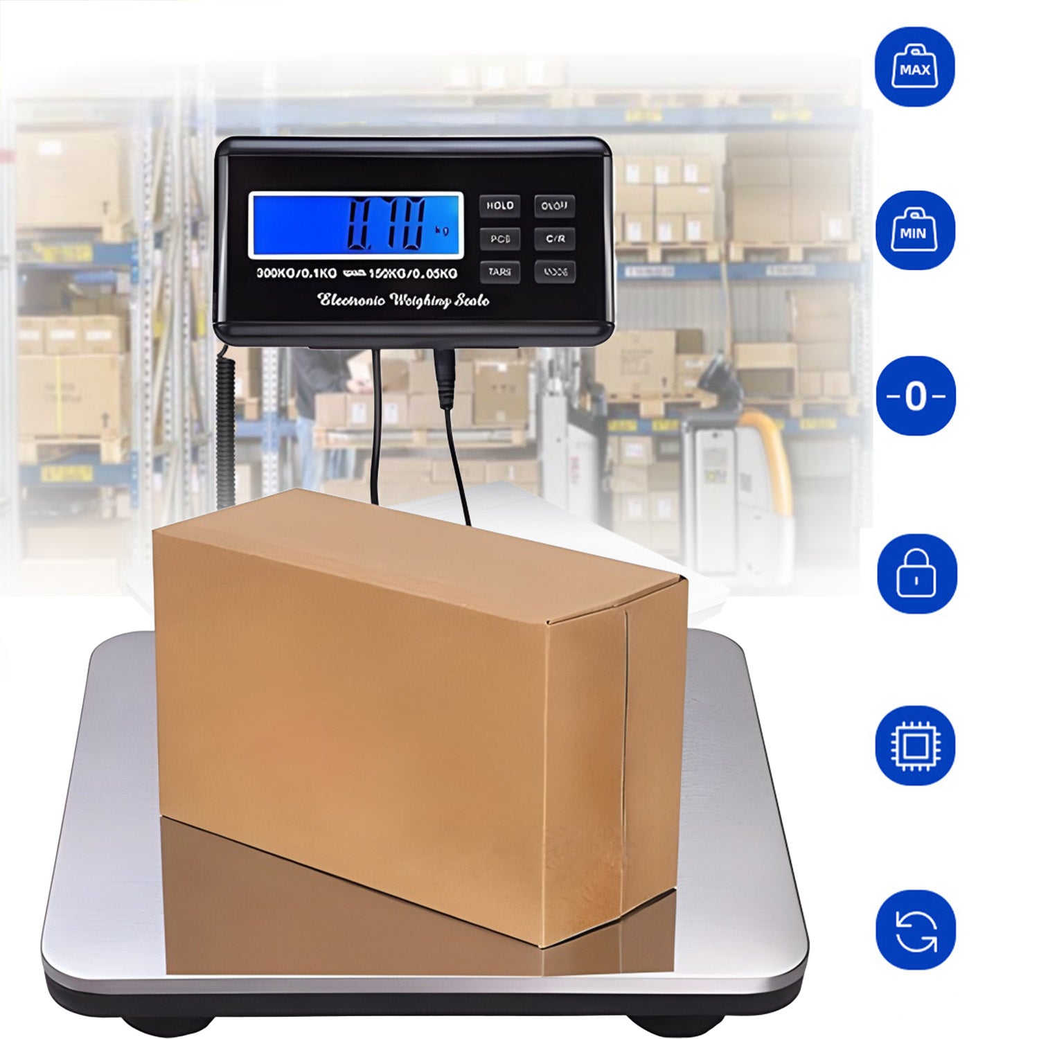 Warehouse Scale Electronic Shop LCD 300kg Platform Freight Strong Packaging status original