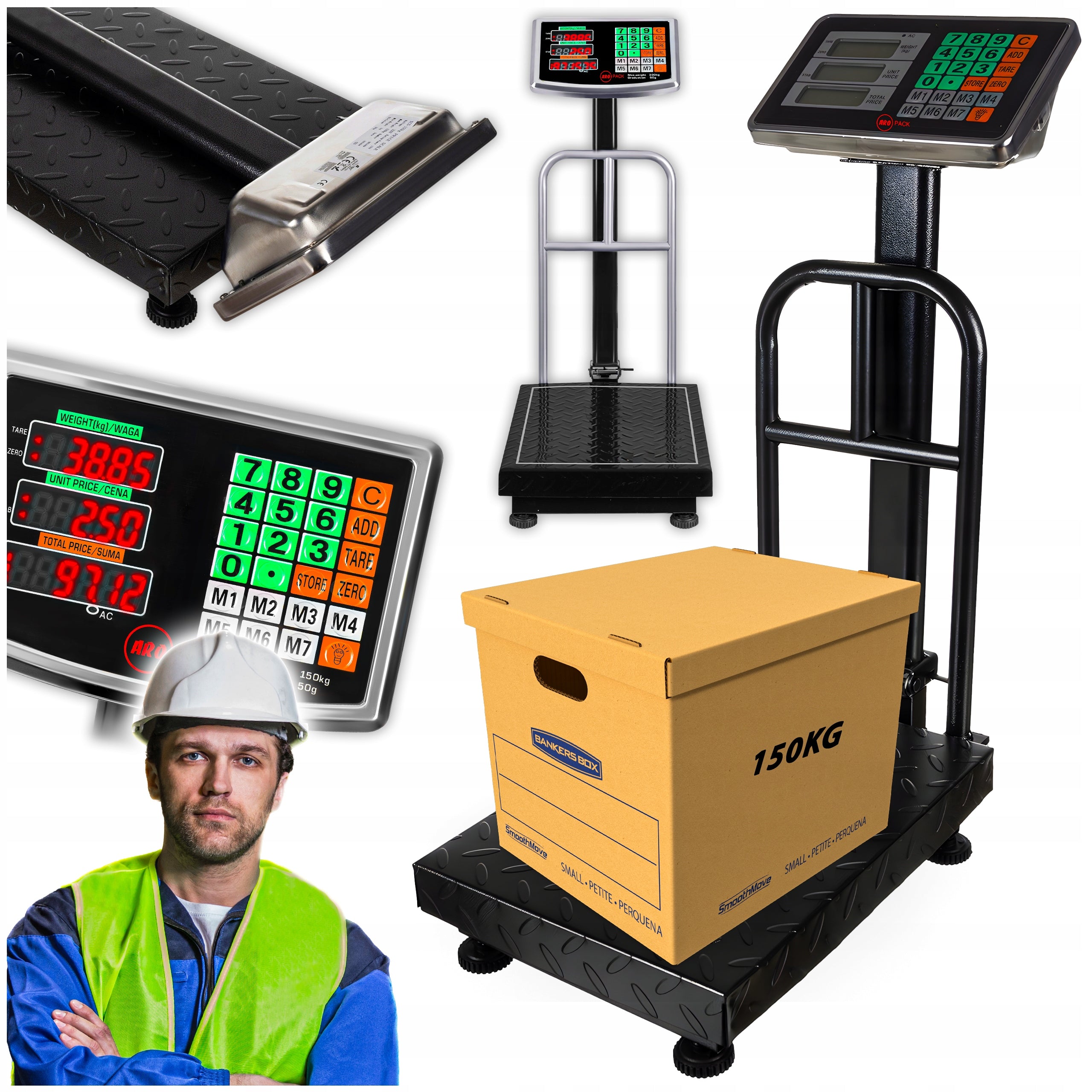 Warehouse Scale Industrial Platform Electronic 150 kg Steel ARO