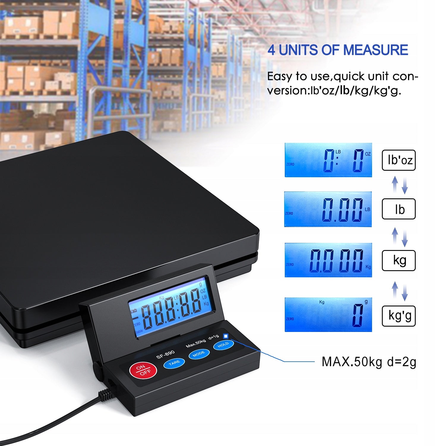 Warehouse Weight 50kg 1g Pack Postal For Resin Manufacturer code ETSF-890-SQ