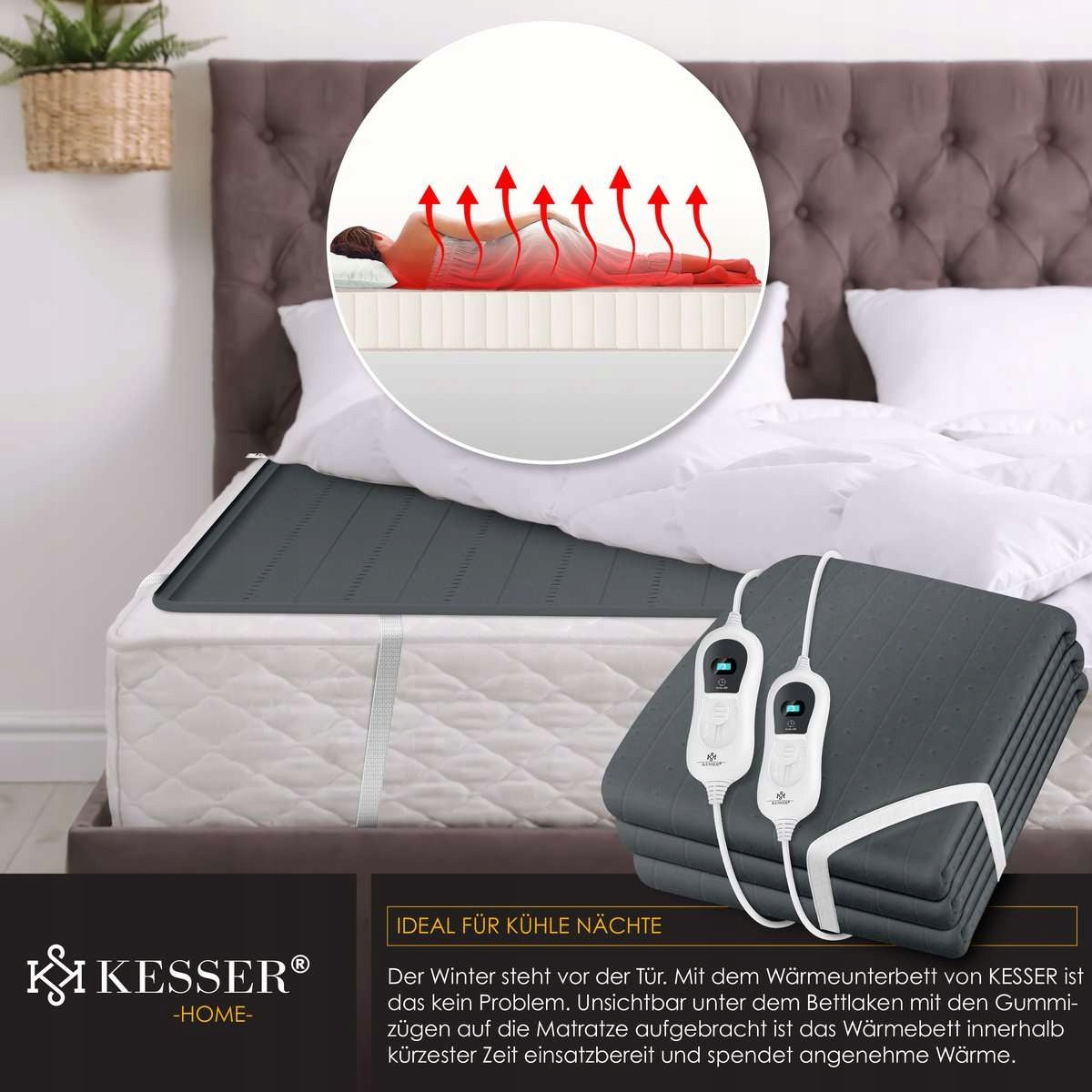 Warming Blanket with Fastening Straps 3 Levels of Heating Pilot 160x140CM Medical device no