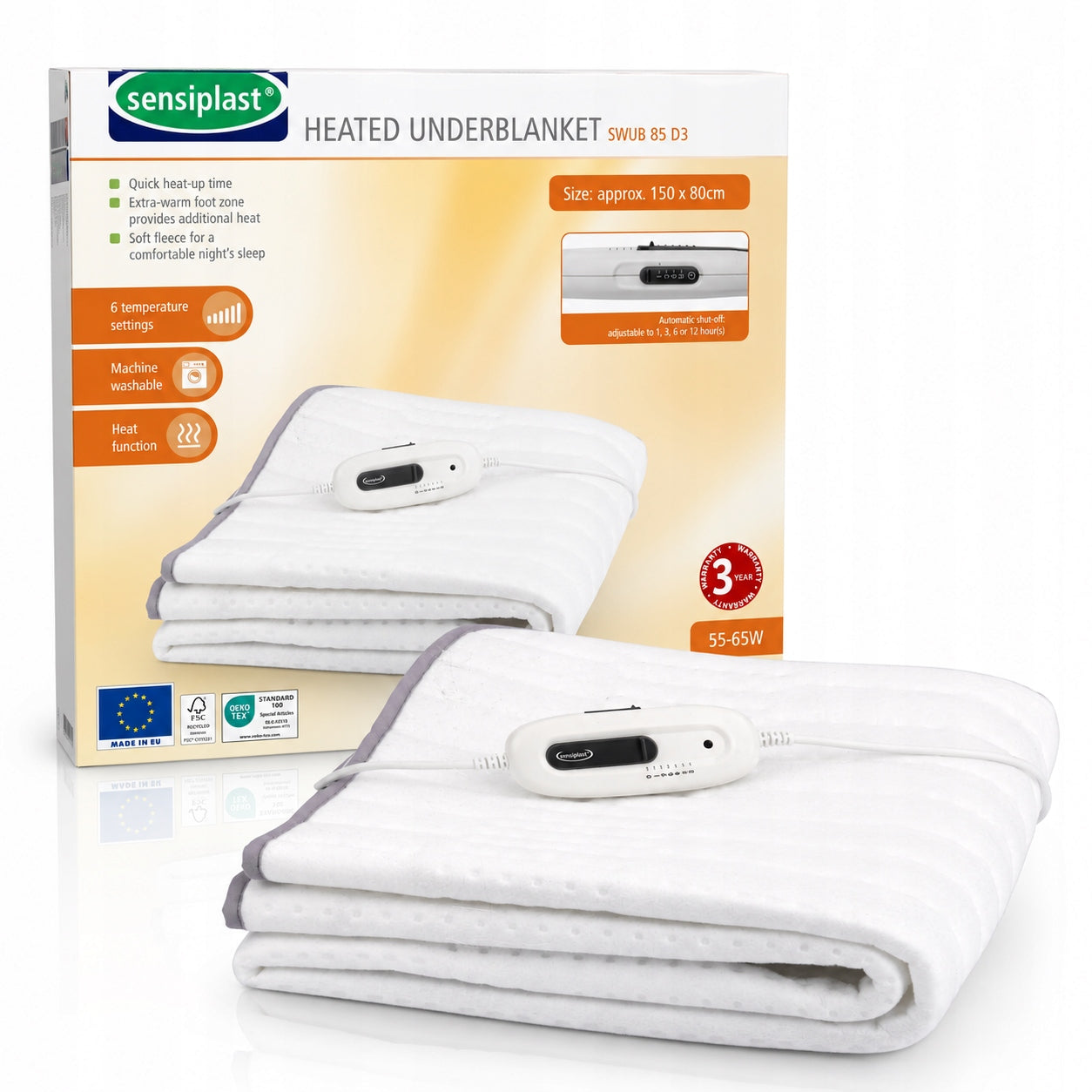 Warming insert for bed 150x80 cm 6 temp timer Sensiplast SWUB 85 D3