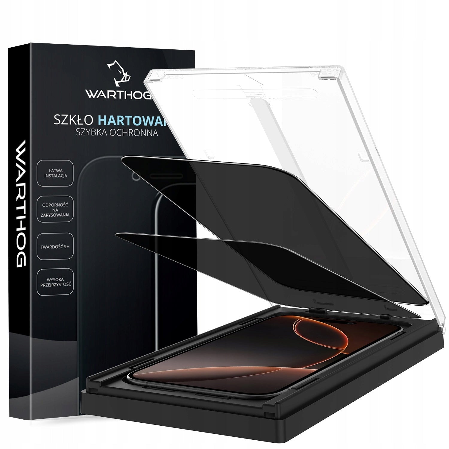 Warthog Privacy Tempered Glass for Apple iPhone 17 Pro 2 Pack EZ Fit